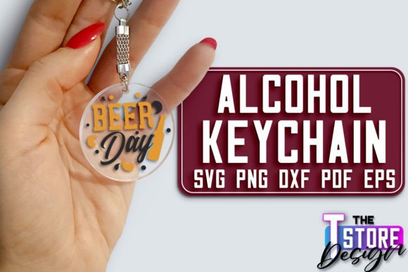 Alcohol Keychain SVG for Crafts and Graphics