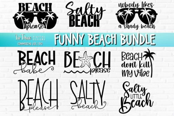 Fun Beach Graphics for Crafts
