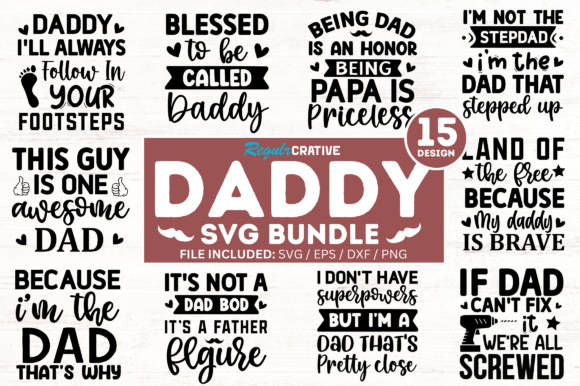 Funny Daddy SVG Bundle for Crafts and Graphics