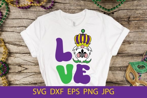 Love SVG, Funny Mardi Gras Graphics for Crafts